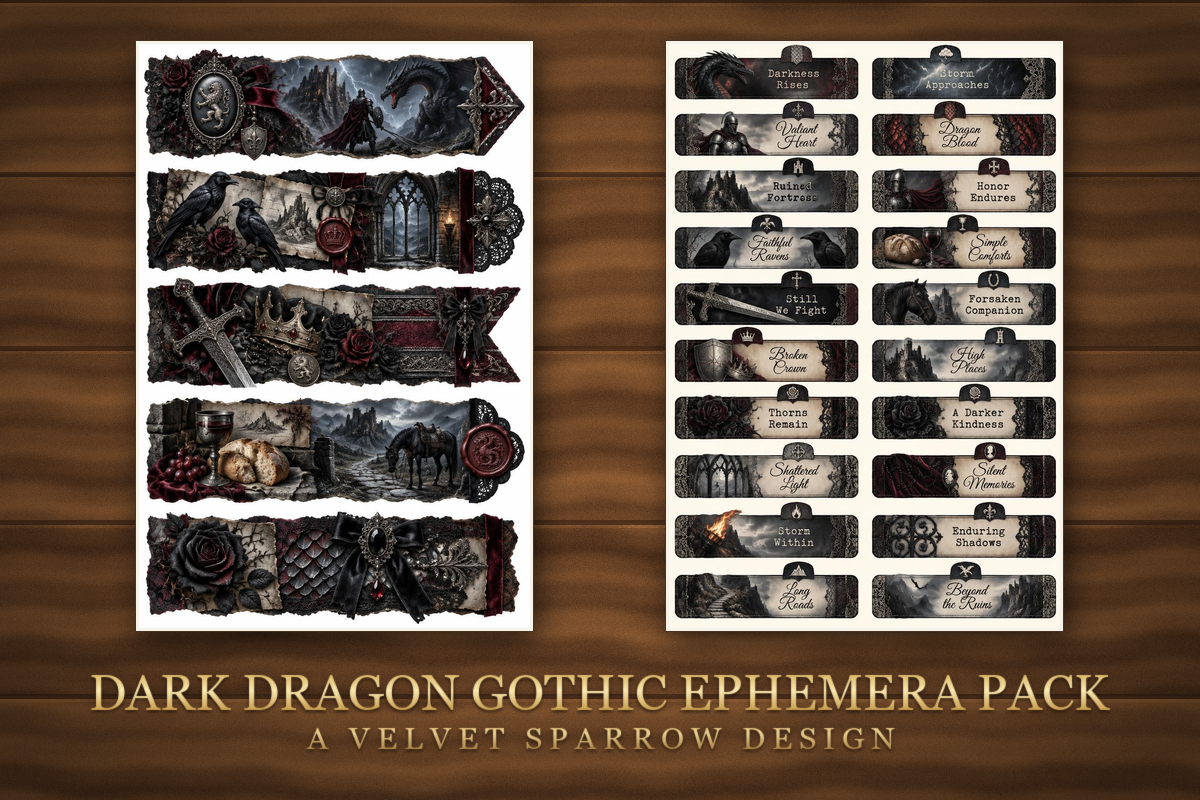 Dark Dragon Gothic Ephemera Pack