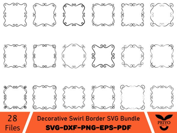 Decorative Swirl Border SVG Bundle