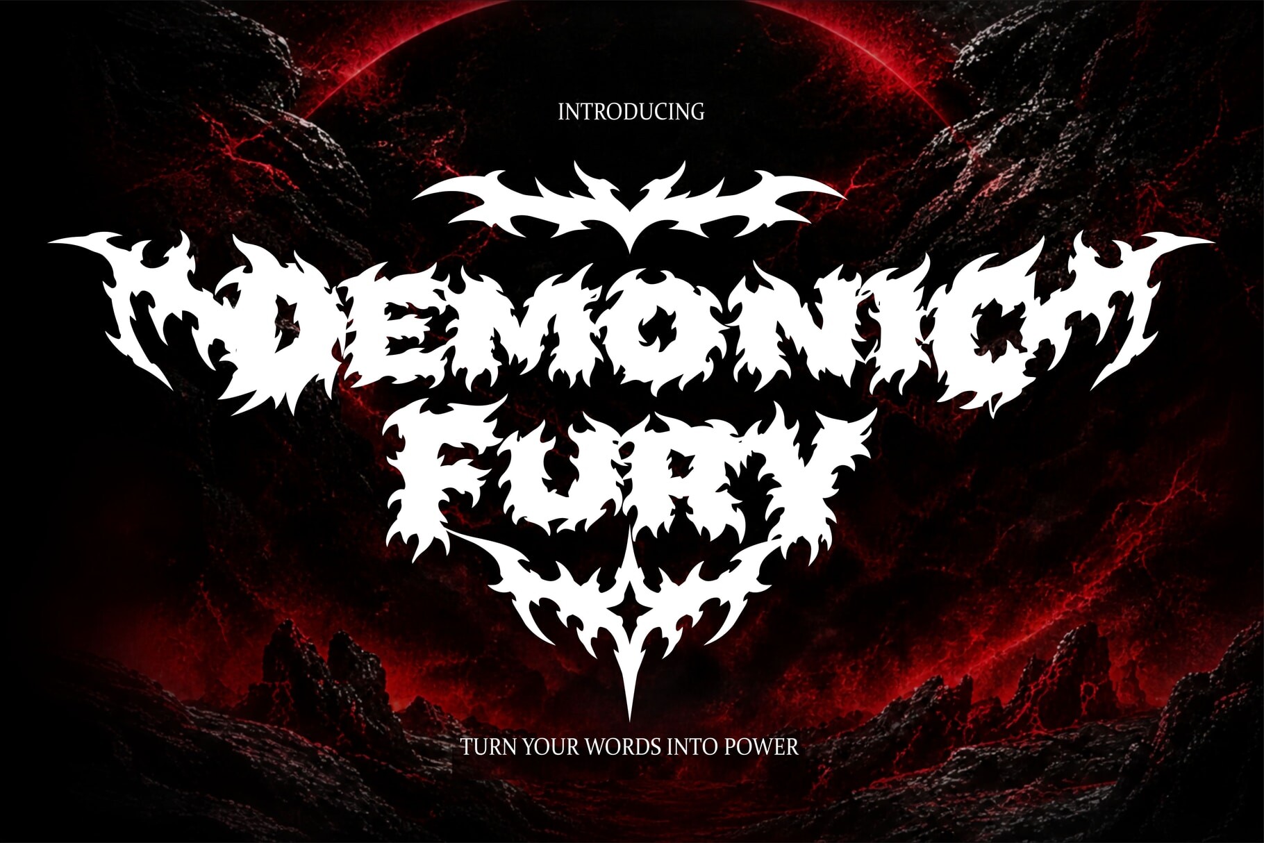 Products Using Script Fonts Demonic Fury Font by Cikareotype · Creative Fabrica