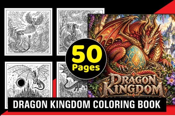Dragon Kingdom Adult Coloring Book