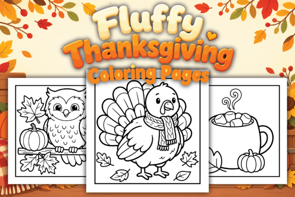 Fluffy Thanksgiving Coloring Pages