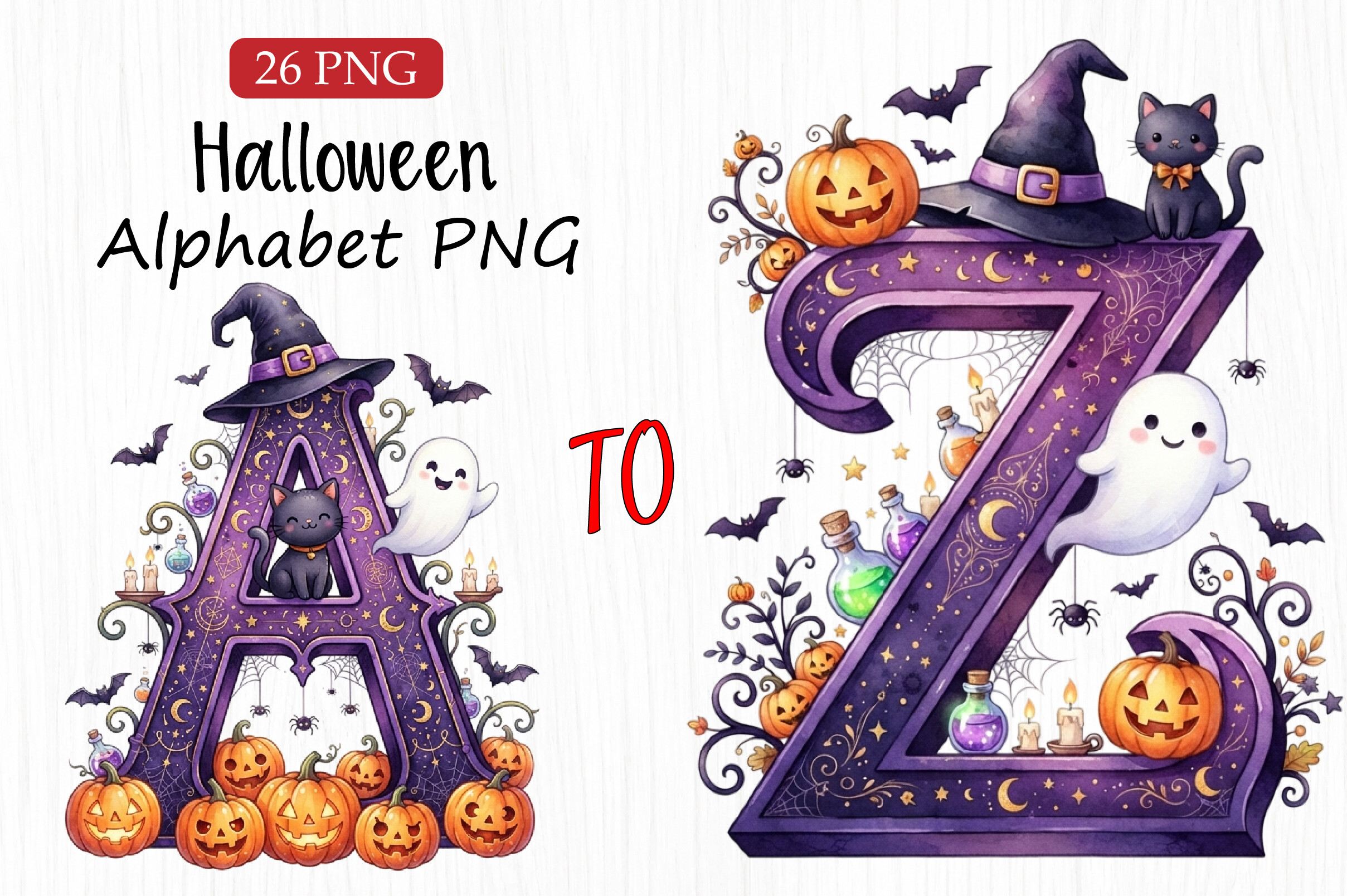 Halloween Alphabet PNG