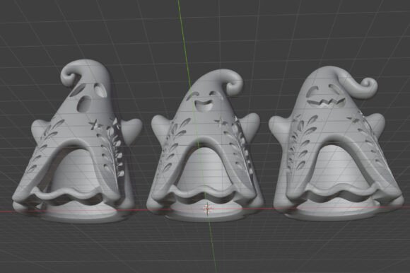 Halloween Ghost Candle Holder STL Set – 3 Tealight Ghost Designs to 3D Print - Image 4