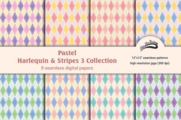 Harlequin Digital Paper Pattern Bundle