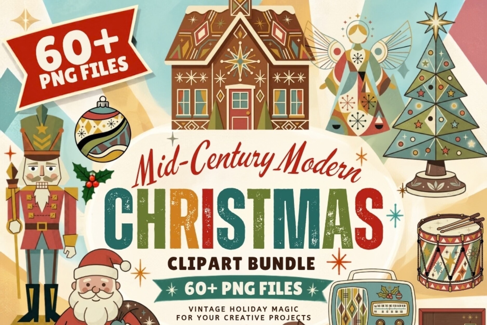 Mid Century Modern Christmas Clipart