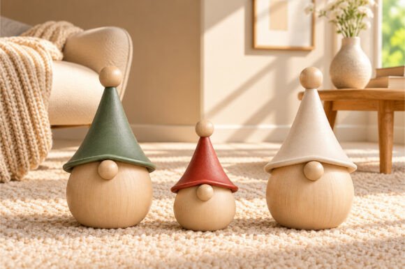 Minimalist Gnome Christmas Decor STL – 3D Printable Holiday Gnome Model - Image 2