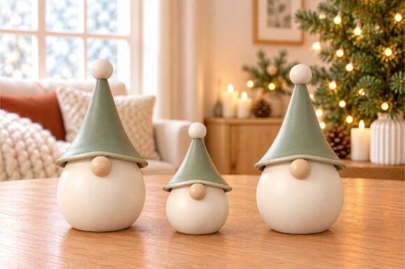 Minimalist Gnome Christmas Decor STL – 3D Printable Holiday Gnome Model - Image 3
