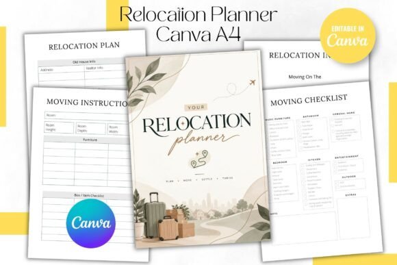Relocation Planner Canva A4