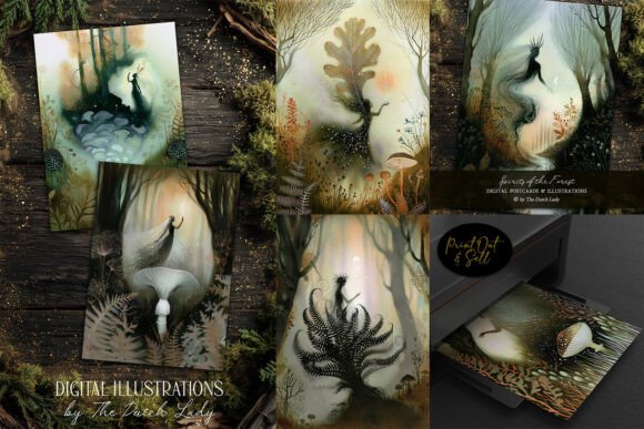 Spirits of the Forest Illustration Set Graphic Illustrations By daphnepopuliers