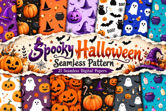 Spooky Halloween Seamless Pattern