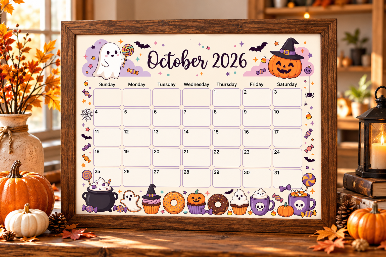 Sweet Halloween October Candy Calender