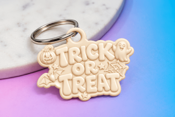 Trick or Treat Halloween Keychain 3D STL – Pumpkin, Ghost & Bat Print File - Image 3