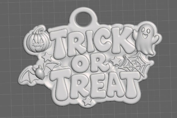 Trick or Treat Halloween Keychain 3D STL – Pumpkin, Ghost & Bat Print File - Image 4