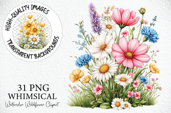 Watercolor Wildflower Clipart