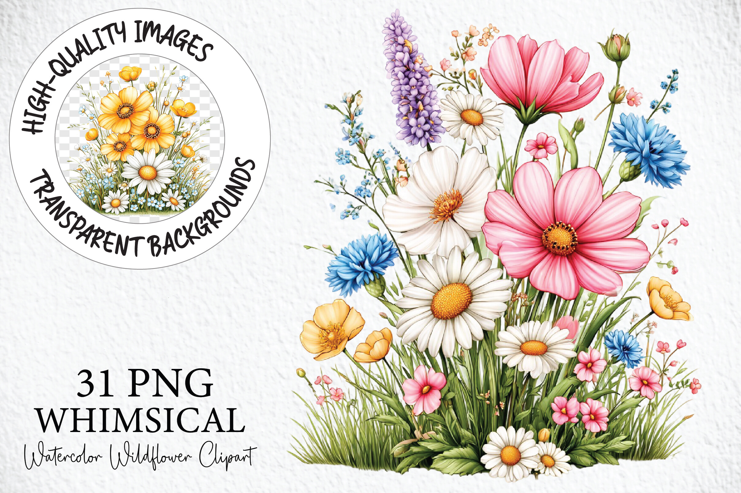 Watercolor Wildflower Clipart