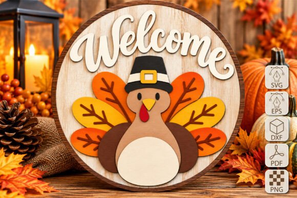 Welcome Thanksgiving Turkey Laser Cut Laser Cutting