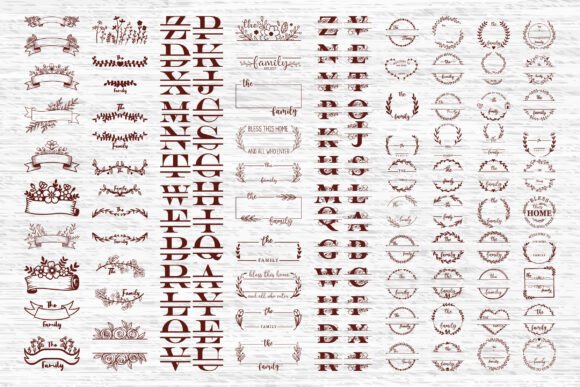 Family Last Name Monogram Svg Bundle Graphics