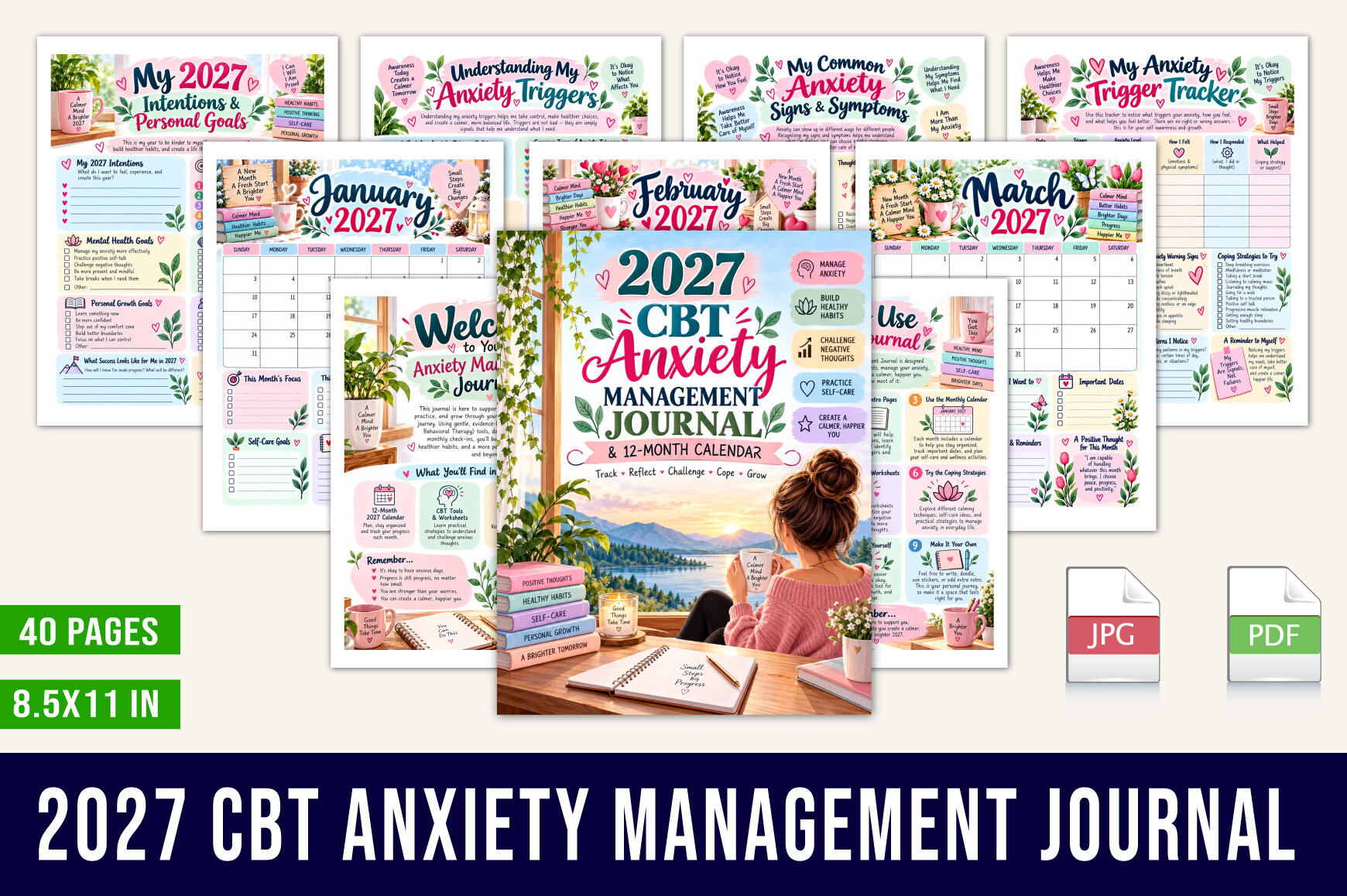 🌸 2027 CBT Anxiety Management Journal