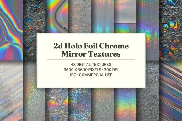 2D Holo Foil Chrome Mirror Texture