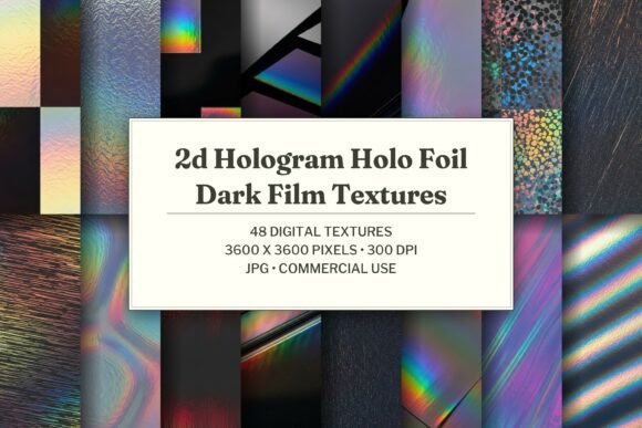 2D Hologram Holo Foil Dark Film Texture