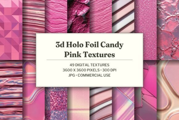 3D Holo Foil Candy Pink Texture