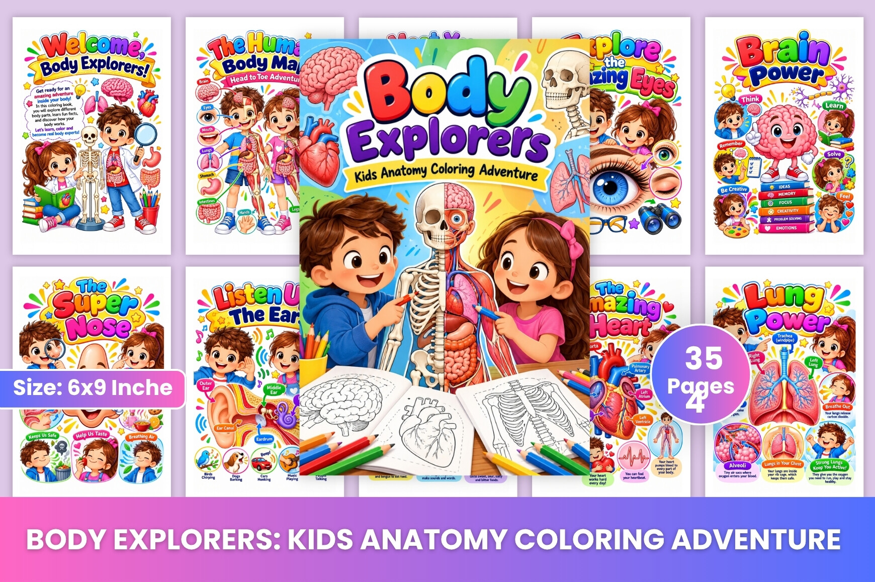 Body Explorers Kids Anatomy Coloring Adv