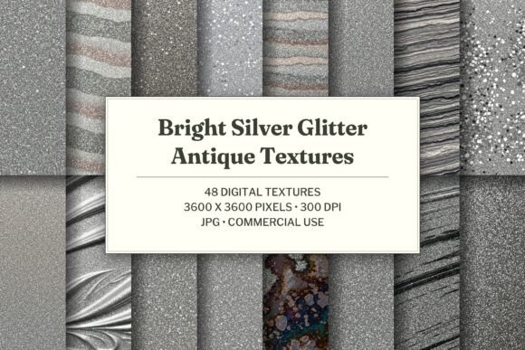 Bright Silver Glitter Antique Texture