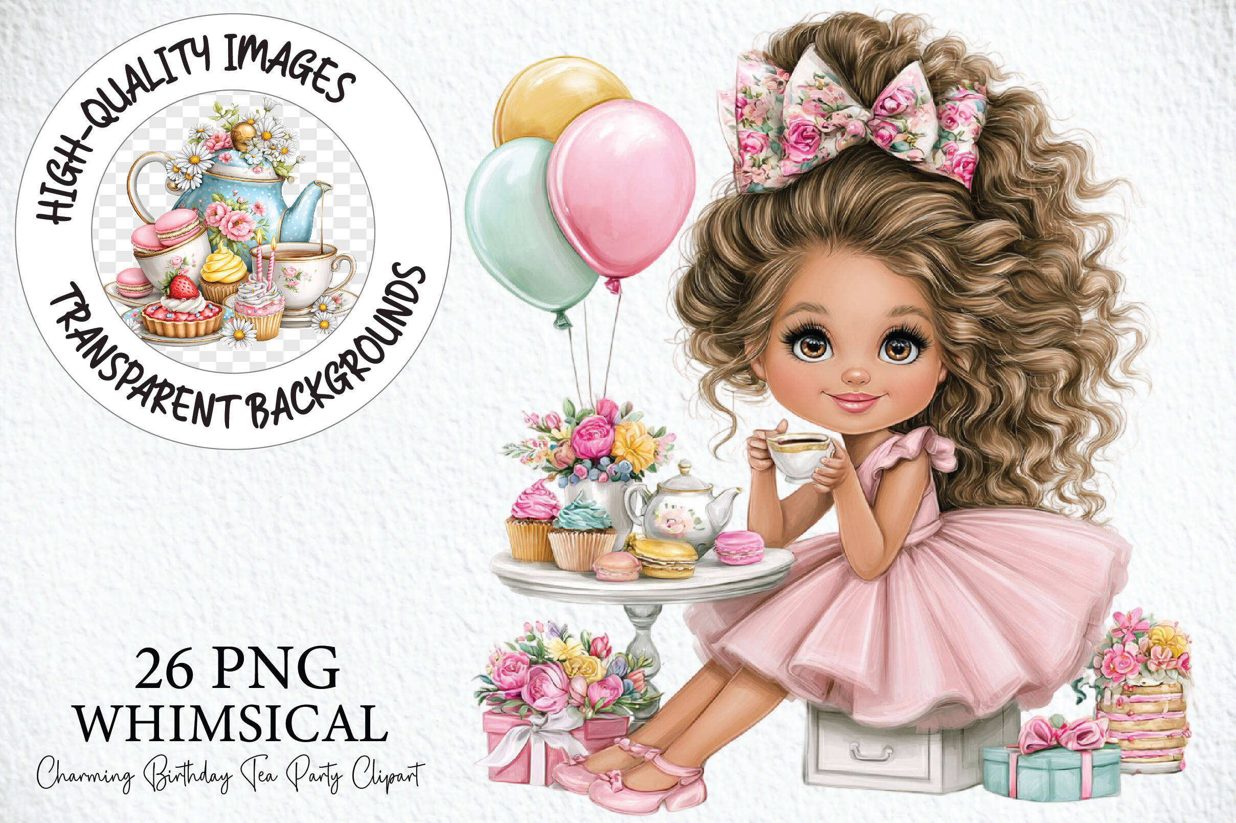 Charming Birthday Tea Party Clipart