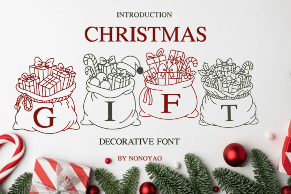 Christmas Gift Decorative Font By Nongyao