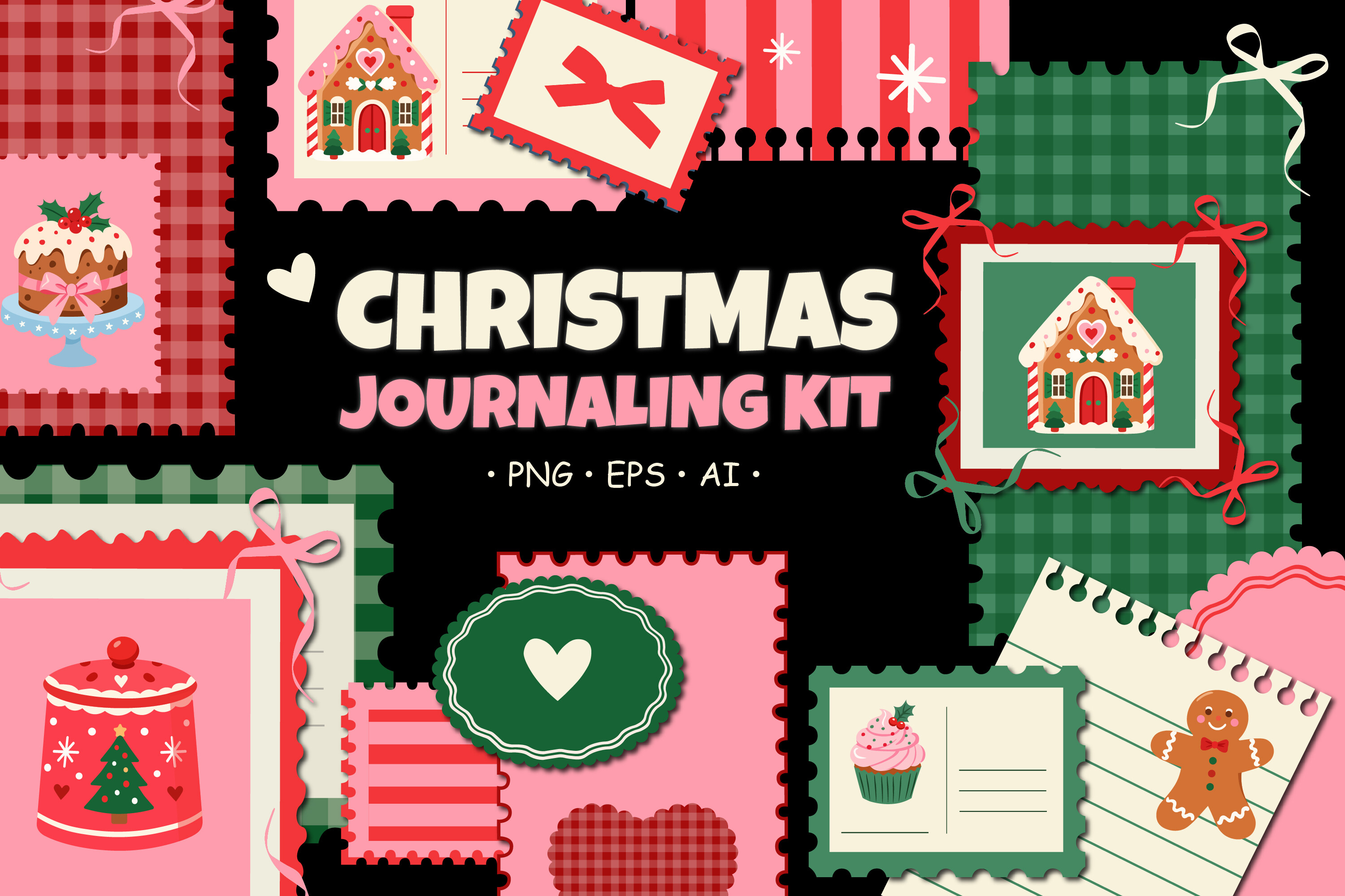 Cute Display Lettering Christmas Journaling Kit Graphic by Lola Art Studio · Creative Fabrica
