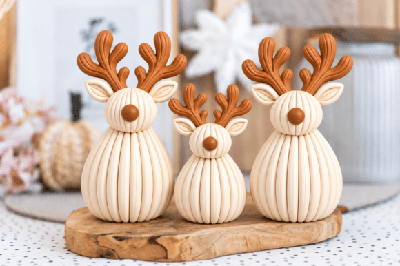Christmas Reindeer Family 3D Print STL Bundle – 3 Sizes Holiday Decor - Image 4