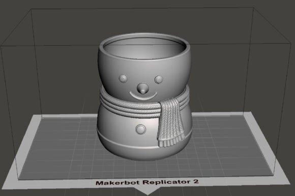 Christmas Snowman Desk Organizer 3D STL – Vase, Planter & Pen Holder - Image 3