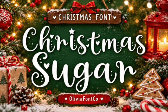 Christmas Sugar Script & Handwritten Font By OliviaFontCo