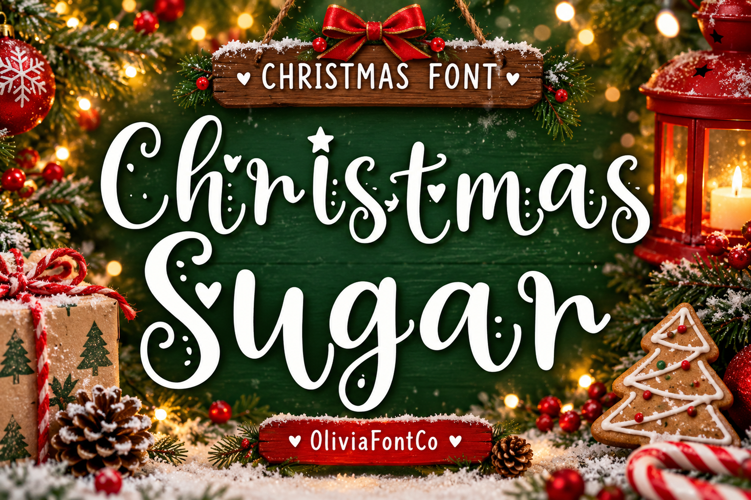 Products Using Script Fonts Christmas Sugar Font by OliviaFontCo · Creative Fabrica