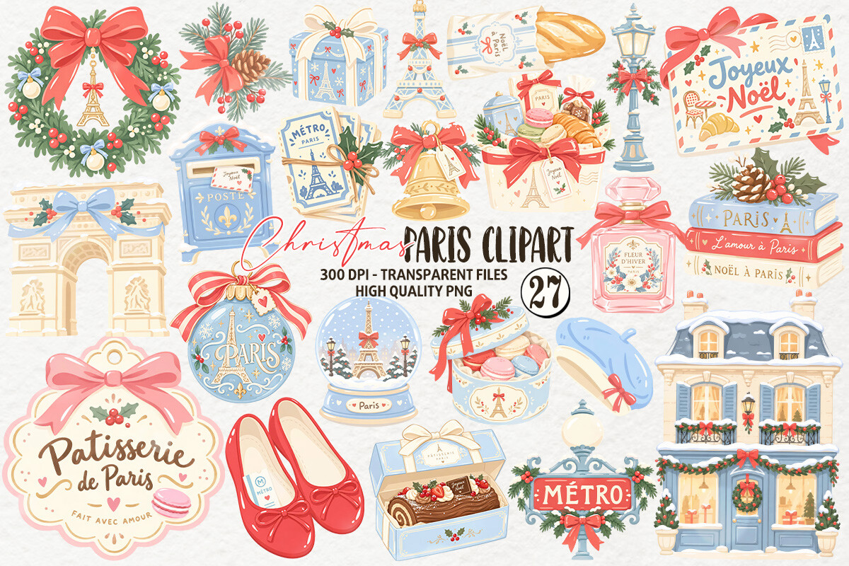 Christmas in Paris Clipart