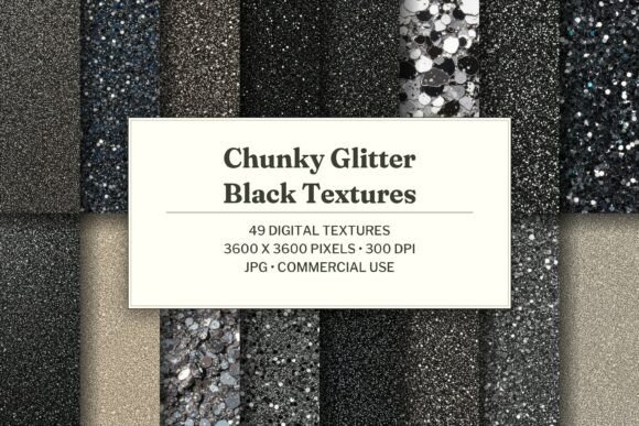 Chunky Glitter Black Texture