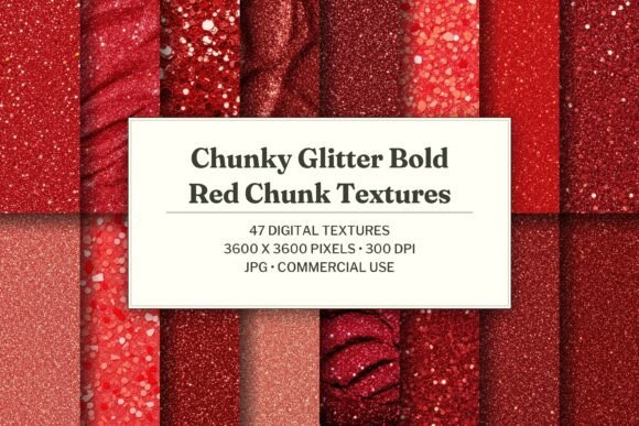 Chunky Glitter Bold Red Chunk Texture