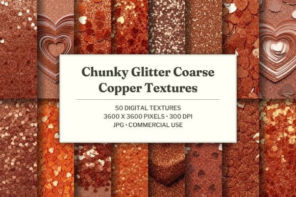 Chunky Glitter Coarse Copper Texture