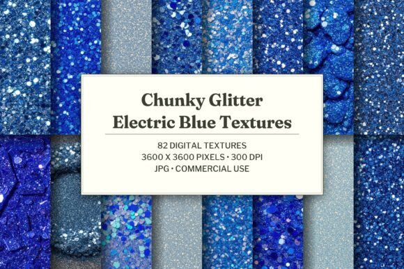 Chunky Glitter Electric Blue Texture