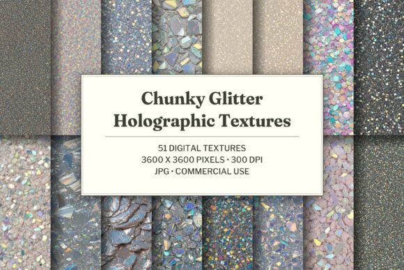 Chunky Glitter Holographic Texture
