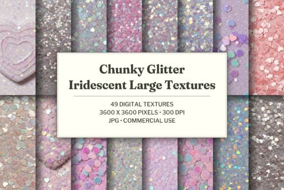 Chunky Glitter Iridescent Large Texture