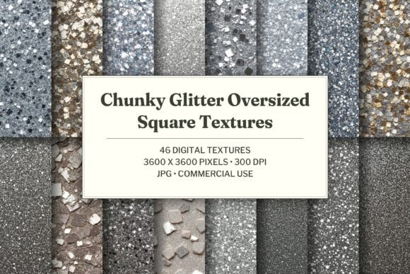 Chunky Glitter Oversized Square Texture