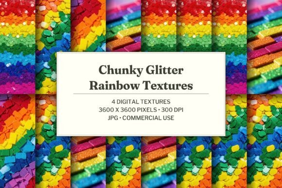 Chunky Glitter Rainbow Texture