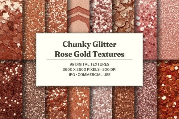 Chunky Glitter Rose Gold Texture