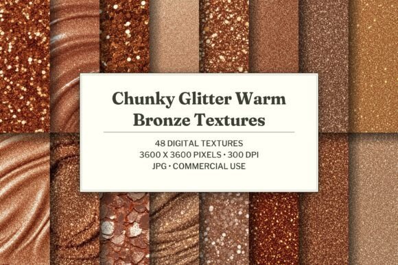 Chunky Glitter Warm Bronze Texture