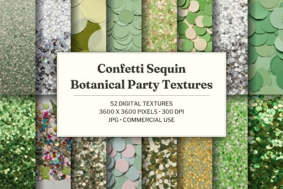 Confetti Sequin Botanical Party Texture