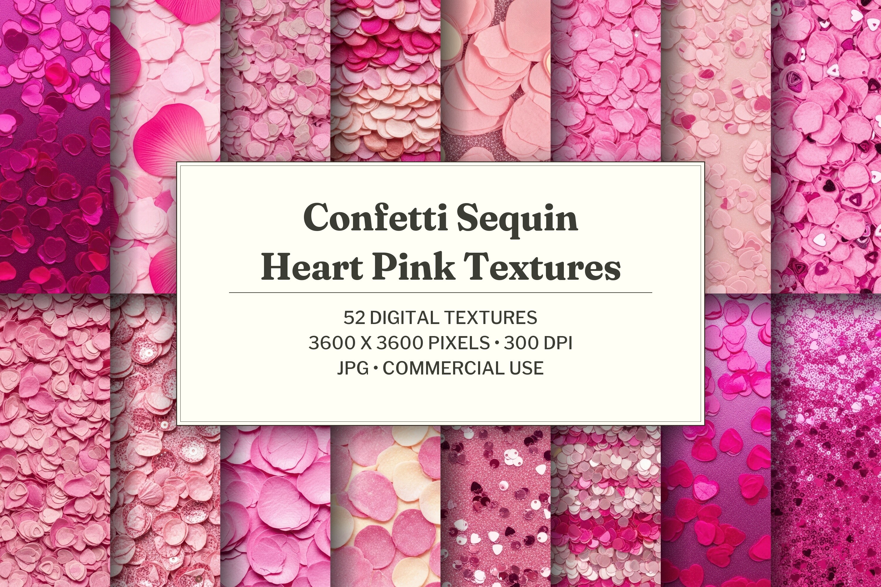 Confetti Sequin Heart Pink Texture