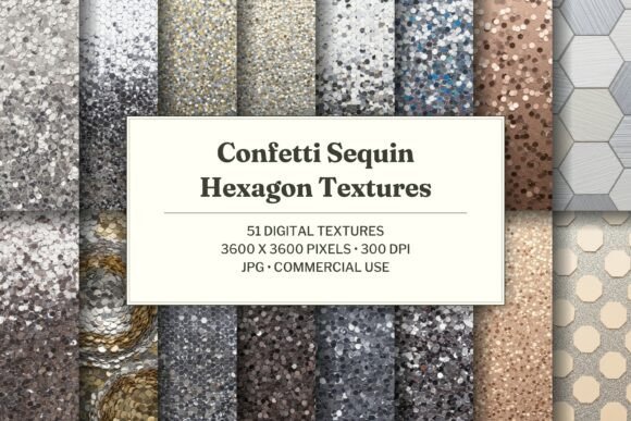 Confetti Sequin Hexagon Texture