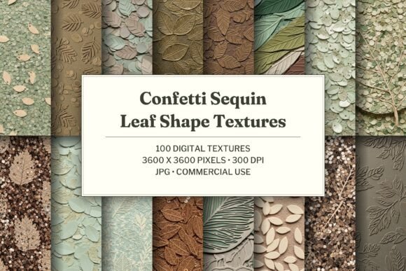Confetti Sequin Leaf Shape Texture