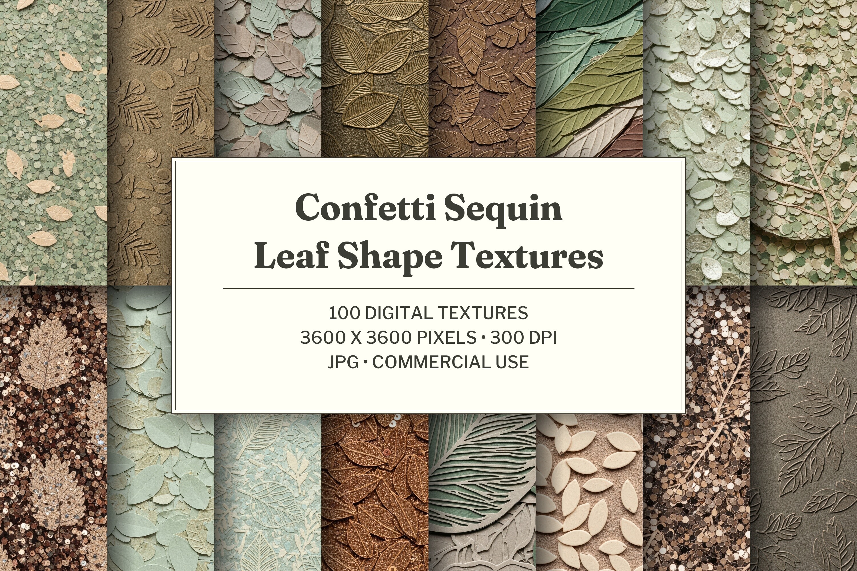 Confetti Sequin Leaf Shape Texture